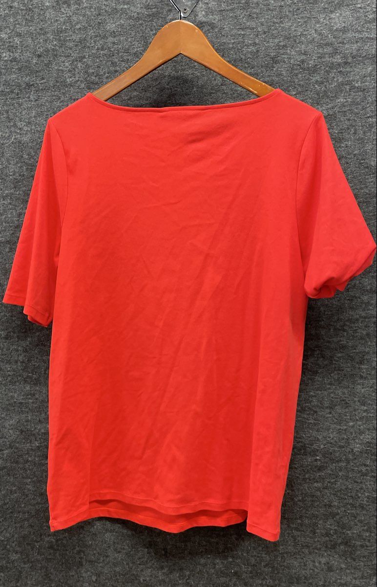 Lauren Ralph Lauren Women's Deco Coral Boat Neck Short Sleeve Knit Top NWT 1X