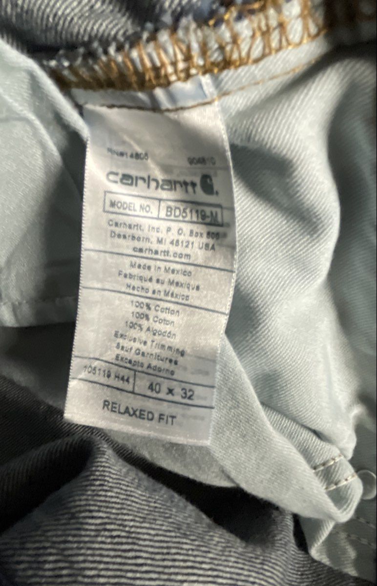 Carhartt Men's BD5119-M Relaxed Fit Straight Leg Dark Wash Blue Jeans Sz 40x32