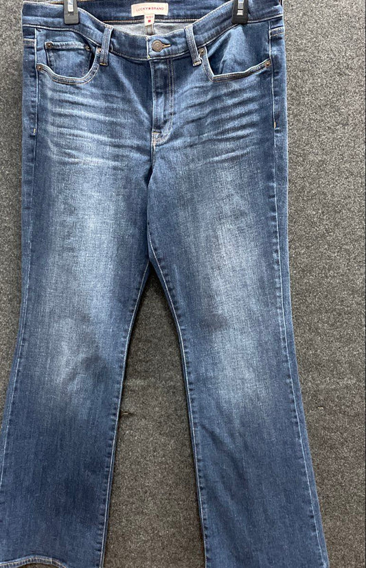 Lucky Brand Women's Blue Bootcut Jeans Faded Whiskered Size 14/32