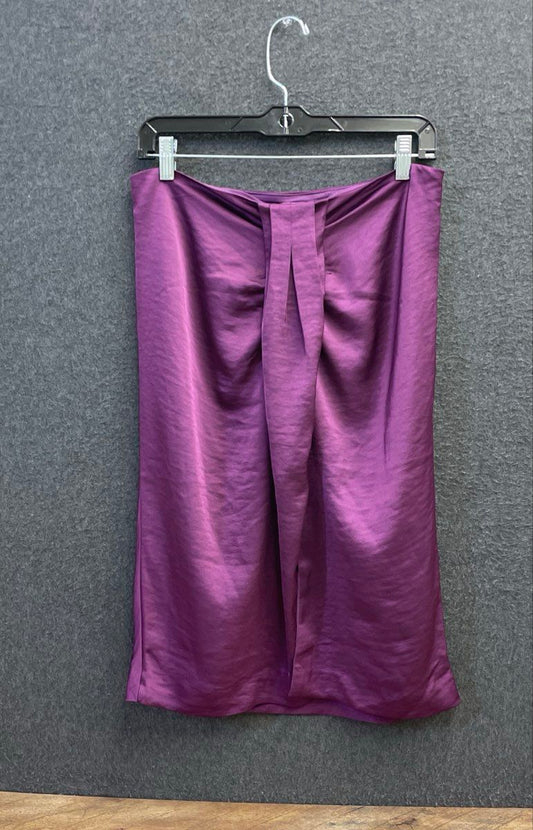 Express Women's Purple Satin Draped Pleated Front Pencil Skirt Sz 10 NWT