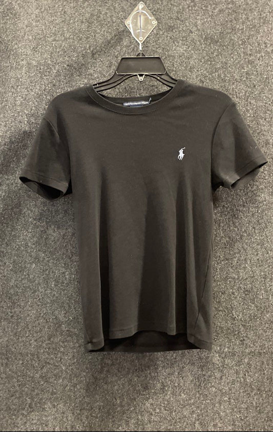 Ralph Lauren Sport Women's Black Short Sleeve Pony Logo Cotton T-Shirt Sz L