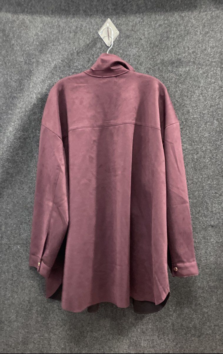 Torrid Women's Winetasting Red Faux Suede Shacket Button Front NWT Sz 3 3X