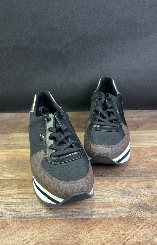 Michael Kors Billie Trainer Black Monogram Sneakers Women's Size 9.5