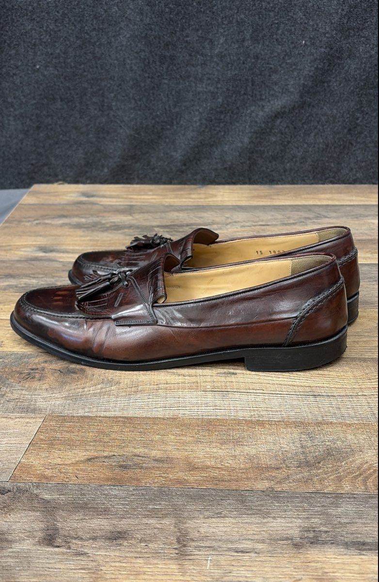 Johnston & Murphy Brown Leather Tassel Kiltie Loafers Men's Shoes Size 12 M