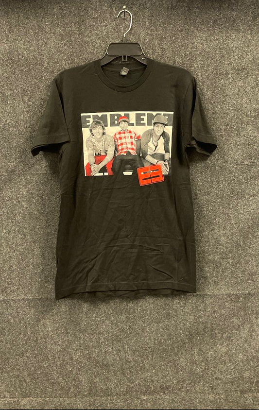 Emblem3 Men's Black 2013 Tour T-shirt Band Photo Graphic Cities List Size M