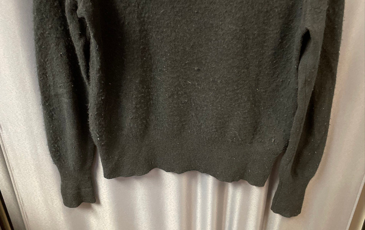 Vintage Y2K Neiman Marcus Women's Black Cashmere Turtleneck Sweater Sz M