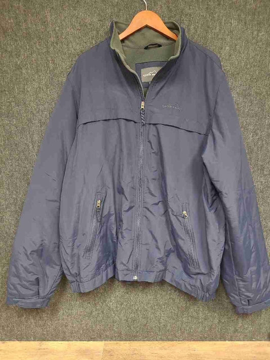 Eddie Bauer Men's Jacket Navy Blue Thermore Insulated Full Zip Sz XXLT