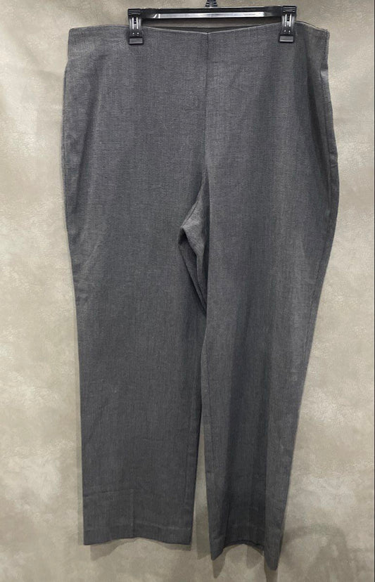 Croft & Barrow Women's Grey Stretch Pull-On Textured Pants Sz 18S