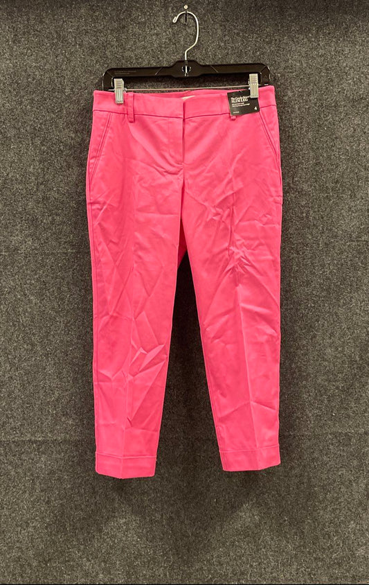 New York & Company Women's Pink Crosby Street Slim Leg Sateen Pants NWT Sz 4