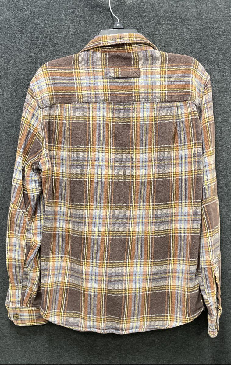 Woolrich Men's Plaid Flannel Button Down Shirt Elbow Patches Cotton Sz S