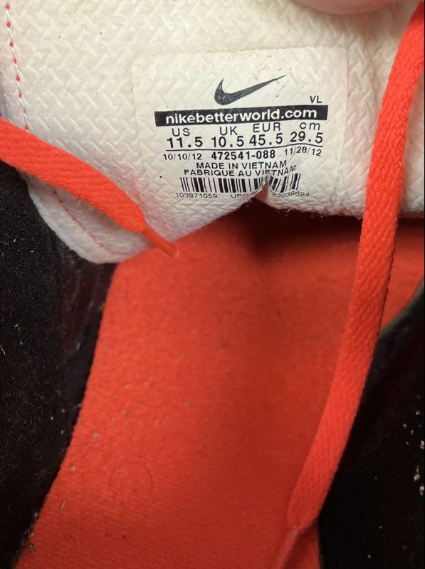 Nike Total90 Laser IV Black Orange Soccer Cleats Size 11.5