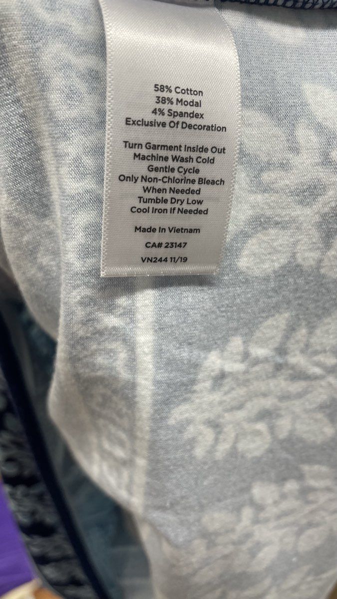 Talbots Women's Navy Blue White Block Print Tie Neck Tiered Dress Sz XS