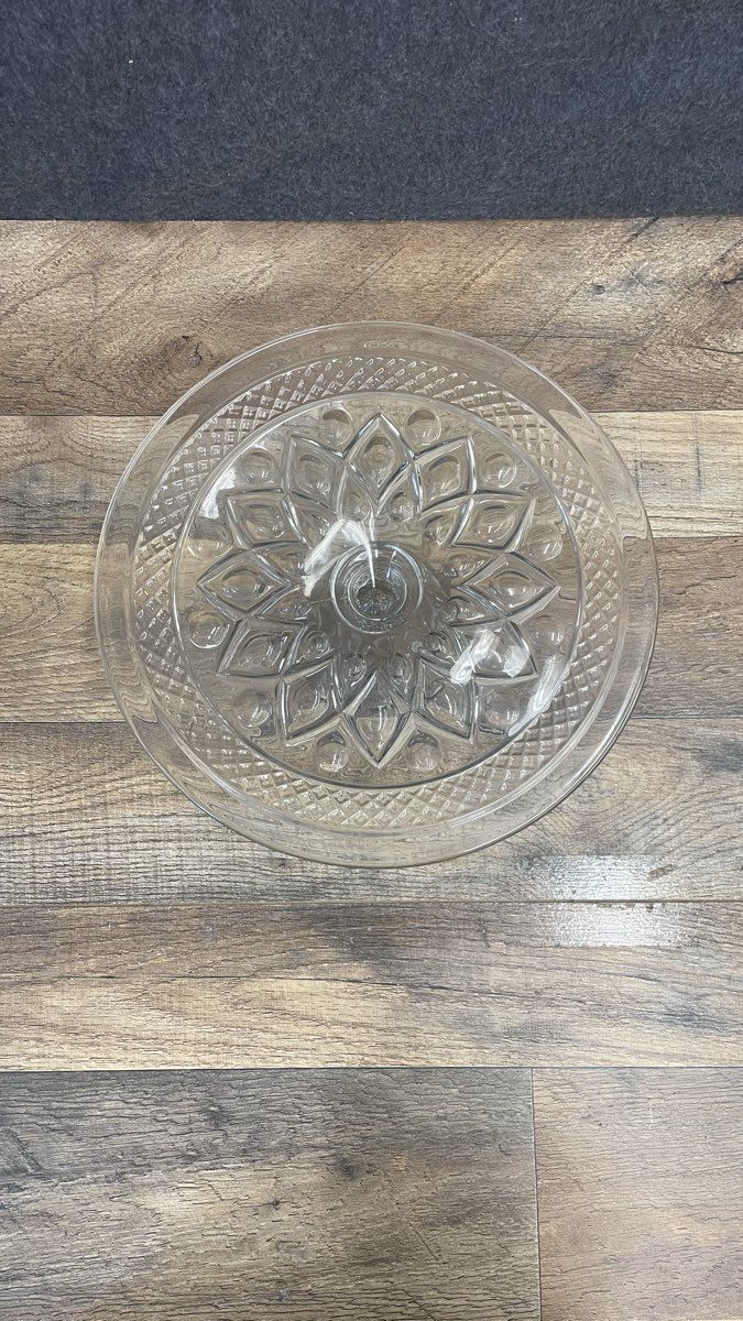 Glass "Cape Cod" Pattern Pedestal Cake Stand