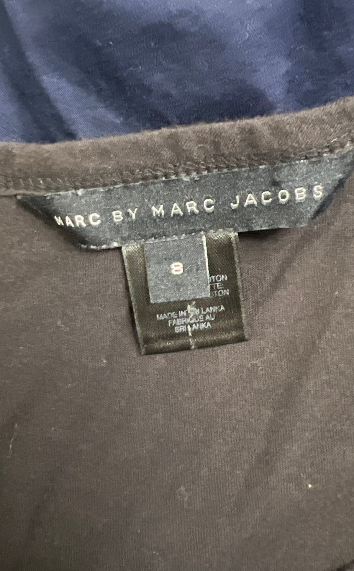 Marc by Marc Jacobs Women's Navy Blue Brown Mixed Media Tank Dress Sz 8