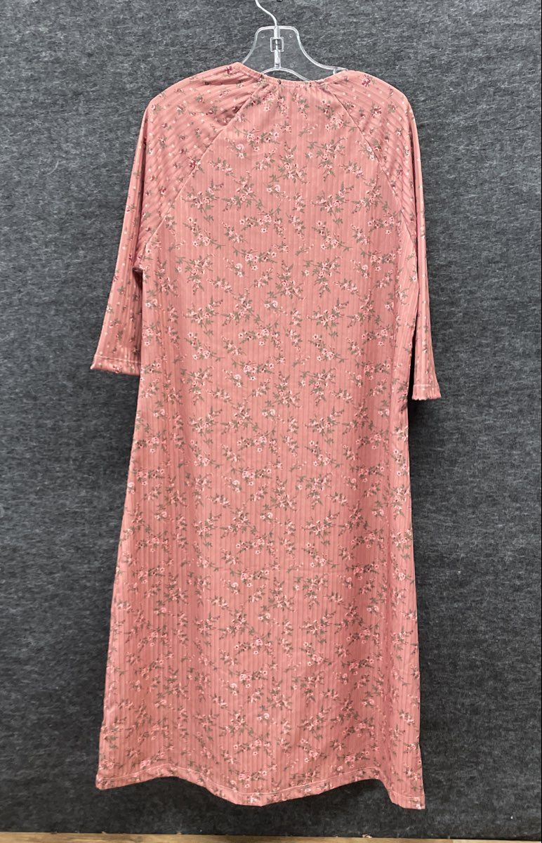 TRY Women's Pink Floral Ribbed Swim Dress CoverUp Long Sleeve NWT Sz 14