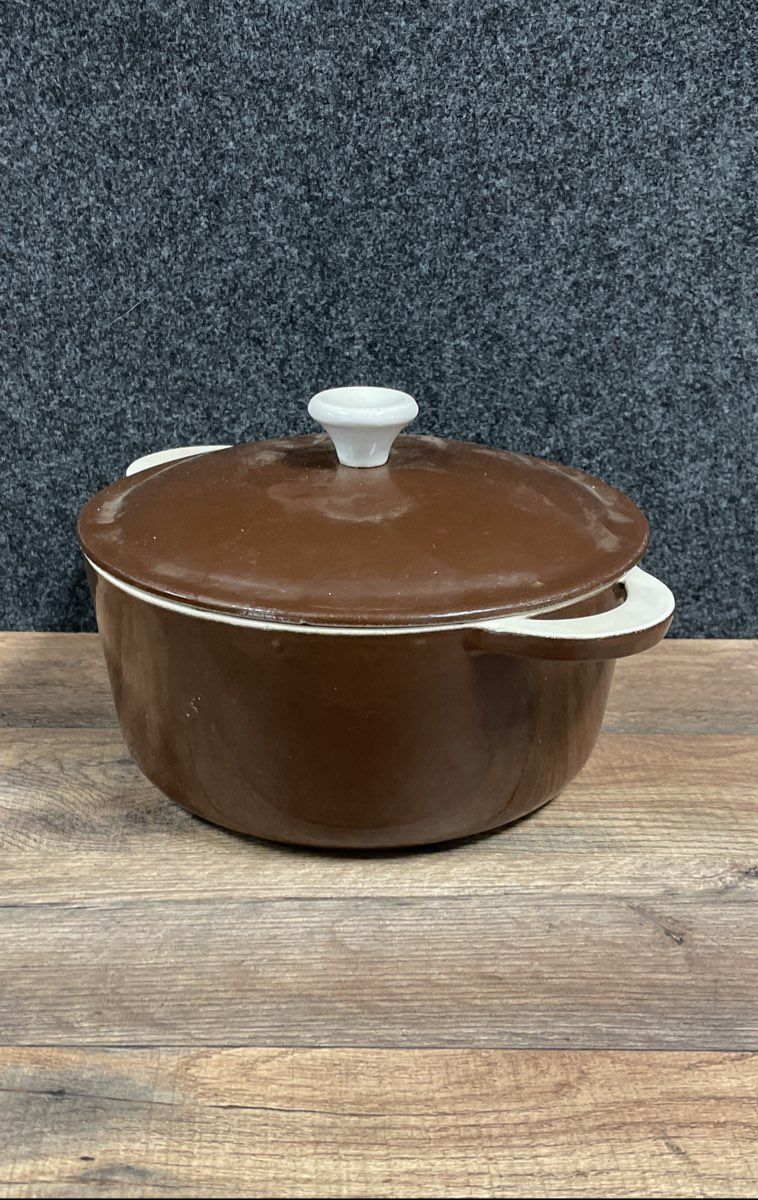 Descoware Brown/ White R0-8 3.5Qt. Baking Casserole Dish