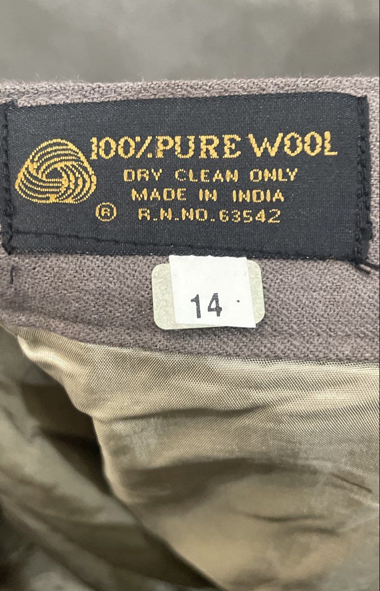 Vintage 90s Giorgio Sant'Angelo Women's Grey 100% Wool Pleated Pants NWT Sz 14