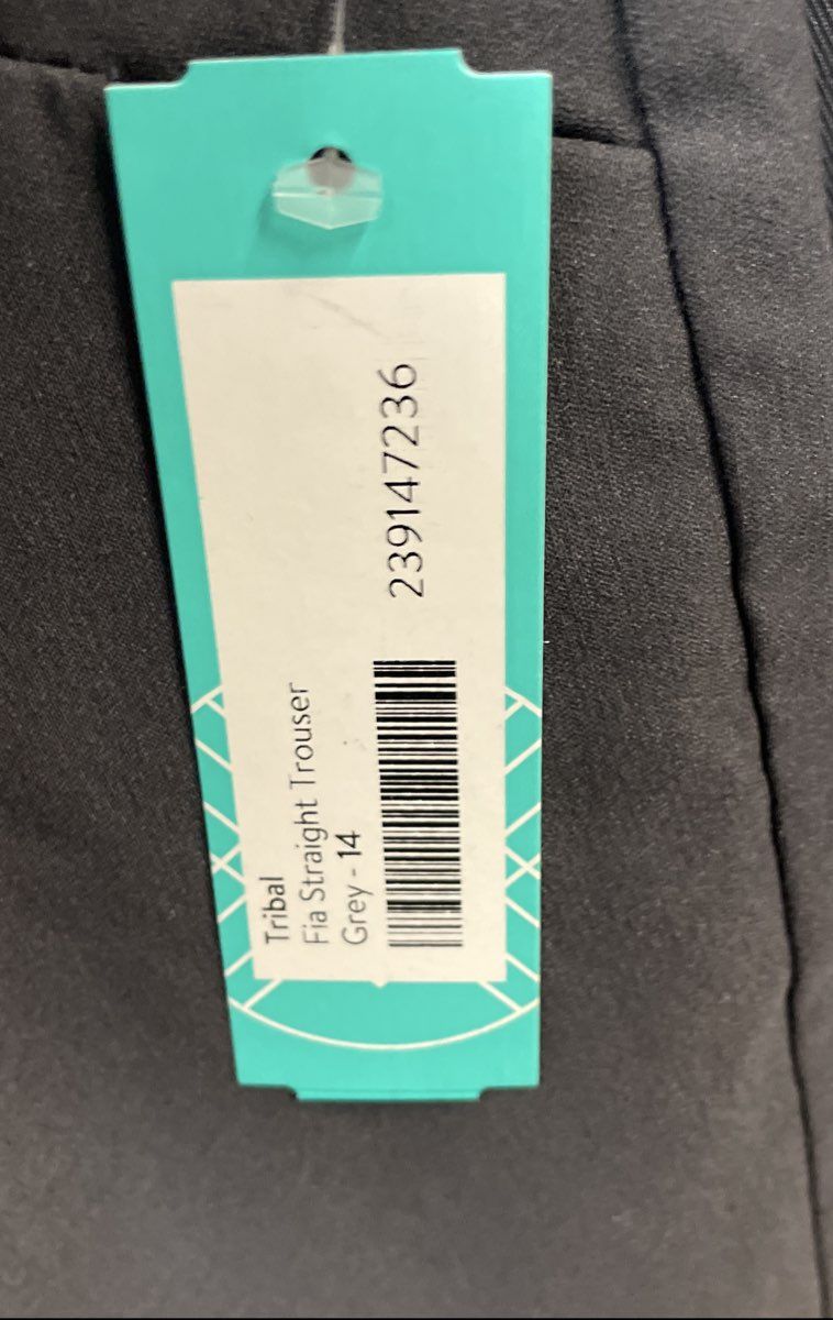 Tribal Women's Fia Straight Trouser Grey Stitch Fix Exclusive NWT 14