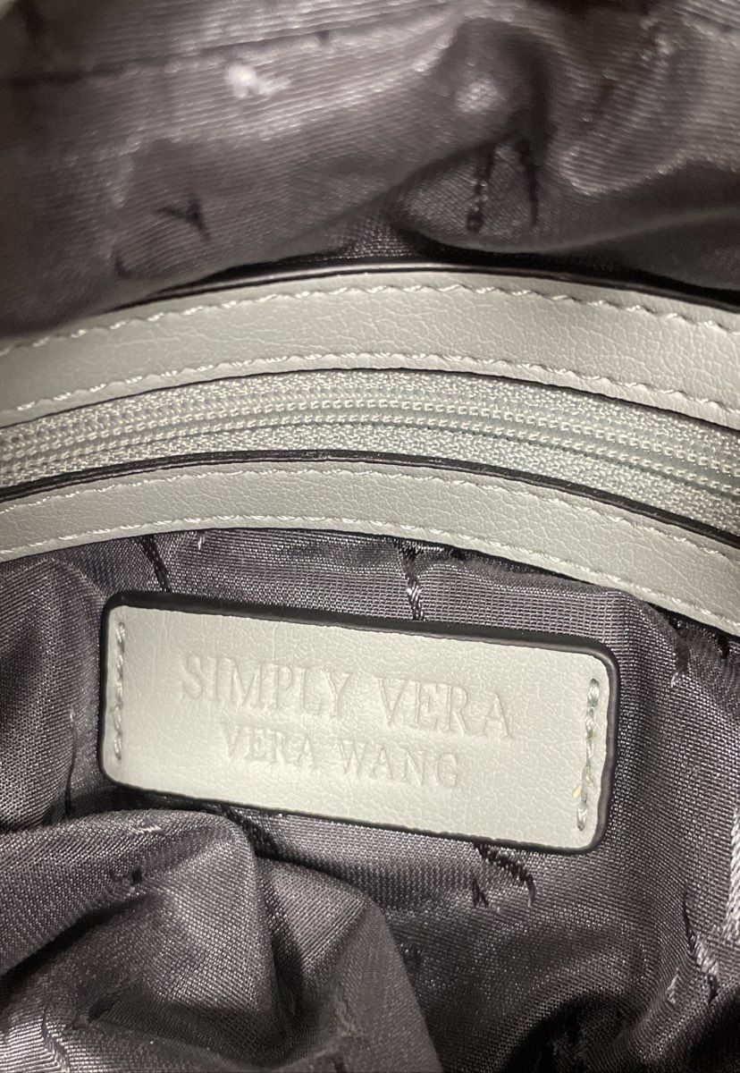 Simply Vera Vera Wang Pale Sage Green Faux Leather Satchel Crossbody Bag