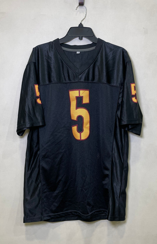 Jayden Daniels Men's Black Football Jersey Washington Commanders Style #5 Sz M