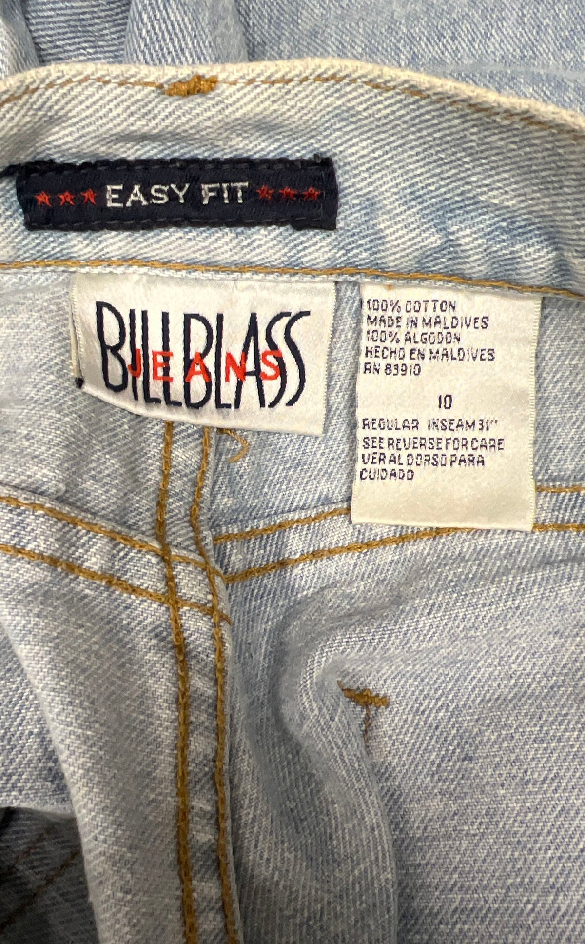 Vintage 90s Bill Blass Women's Easy Fit Light Wash Mom Jeans Tapered Sz 10