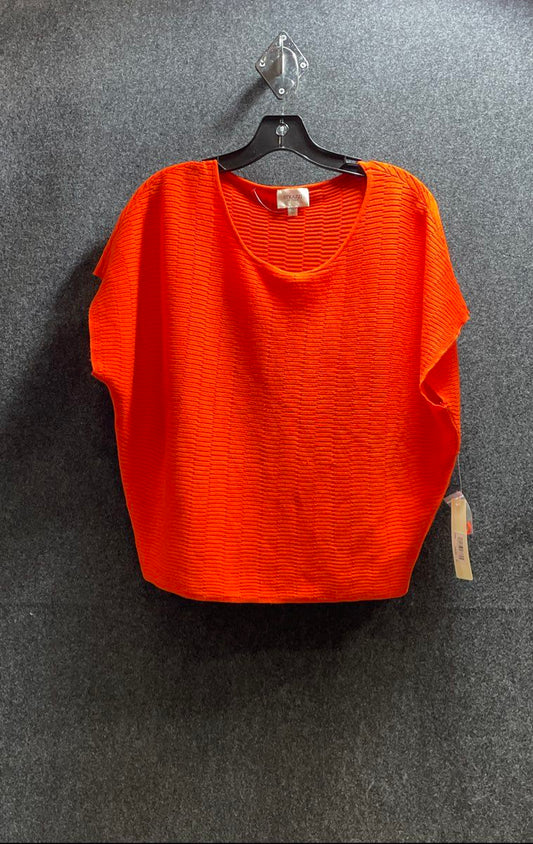 Strazzi by Cyrus Women's Flame Orange Knit Dolman Sleeve Top Sz M NWT