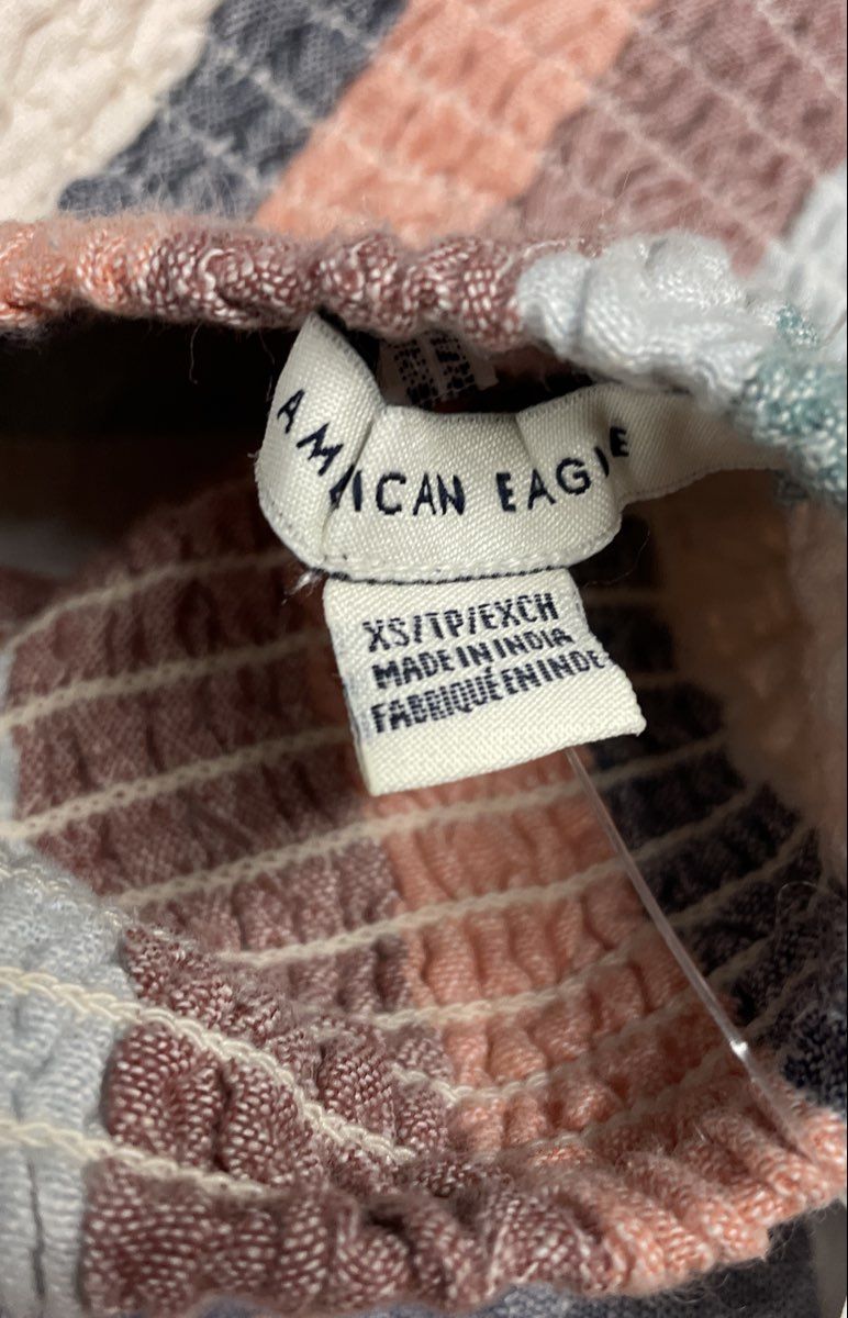 American Eagle Women's Multicolor Striped Halter Mini Dress Smocked Sz XS NWT