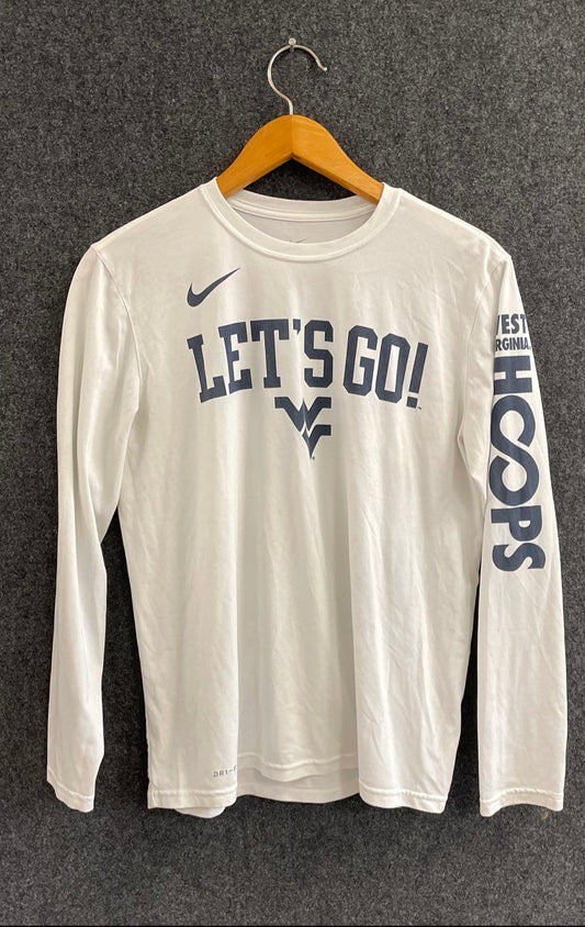 Nike Men's West Virginia WVU Mountaineers Hoops Long Sleeve Dri-Fit Shirt L