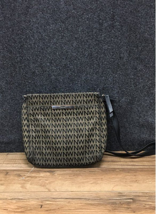 Vintage Y2K Nine West Brown Black NW Monogram Logo Crossbody Purse Bag