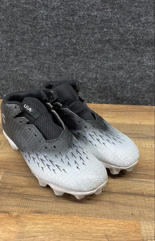 Under Armour Spotlight Black White Gradient Football Cleats Size 9
