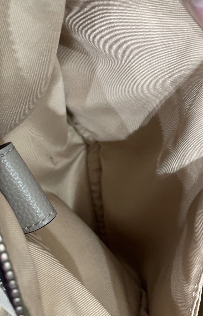 Dana Buchman Grey Pebbled Leather Tote Shoulder Bag Silver Hardware