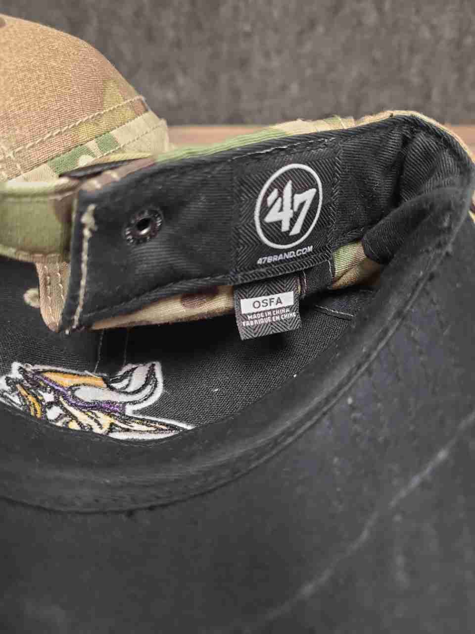 New Era & '47 Brand Men's Minnesota Vikings Hats Lot Gray Camo Snapback OSFM