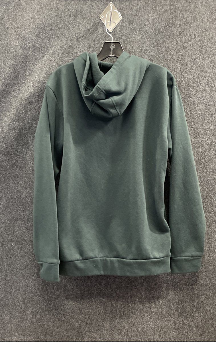 Adidas Men's Green Pullover Hoodie Vertical Zip Chest Pocket Sz M