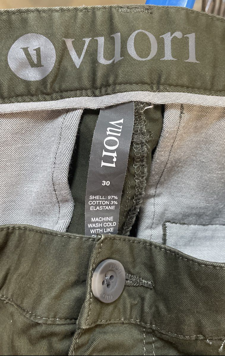 Vuori Men's Olive Green Cotton Stretch Chino Pants Sz 30