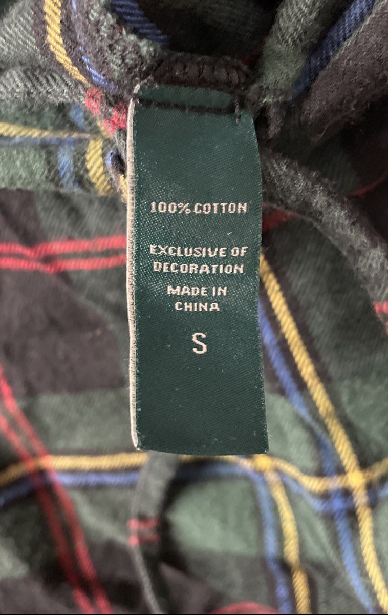 Lauren Ralph Lauren Women's Green Plaid Cotton Pajama Set Crest Sz S