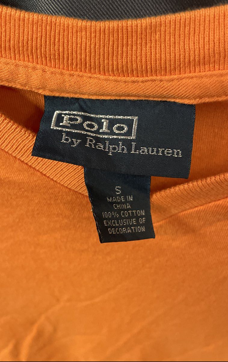 Polo Ralph Lauren Men's Orange V-Neck T-Shirt Lot of 2 Cotton Pony Logo Sz S