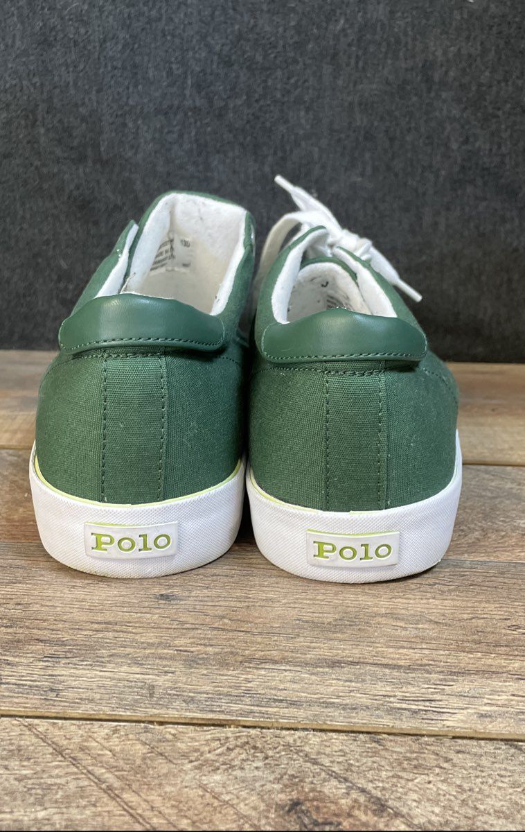 Polo Ralph Lauren Faxon Low Green White Lime Canvas Sneakers Size 13D