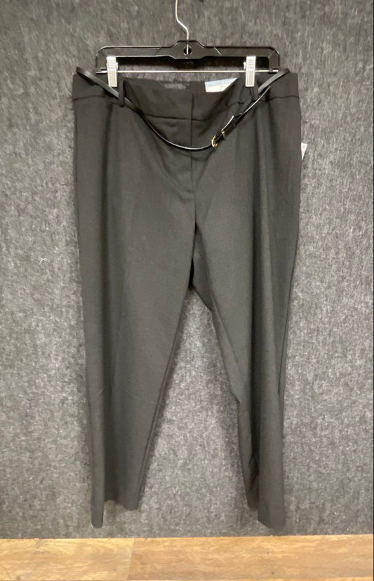Liz Claiborne Women's Black Emma Classic Slim Leg Career Pants Belted Sz 16 NWT