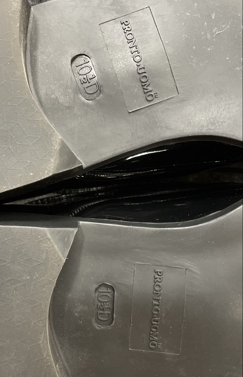 Pronto Uomo Black Patent Leather Mock Toe Derby Shoes Size 10.5 D