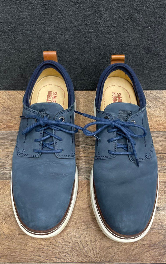 Samuel Hubbard Hubbard Free Navy Blue Nubuck Oxford Derby Shoes Size 9