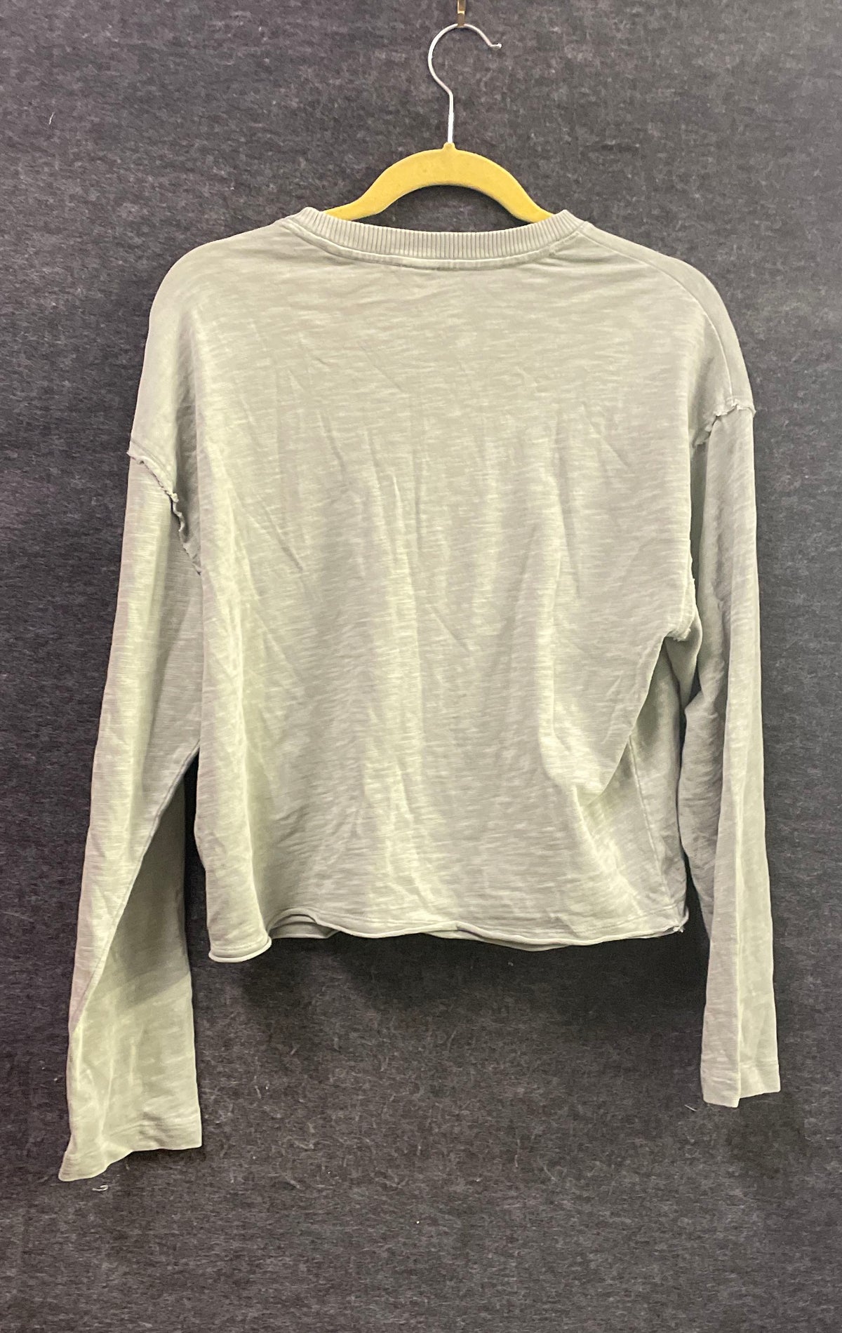 PINK Victoria's Secret Women's Sage Green Slub Knit Graphic Top NWT Sz S