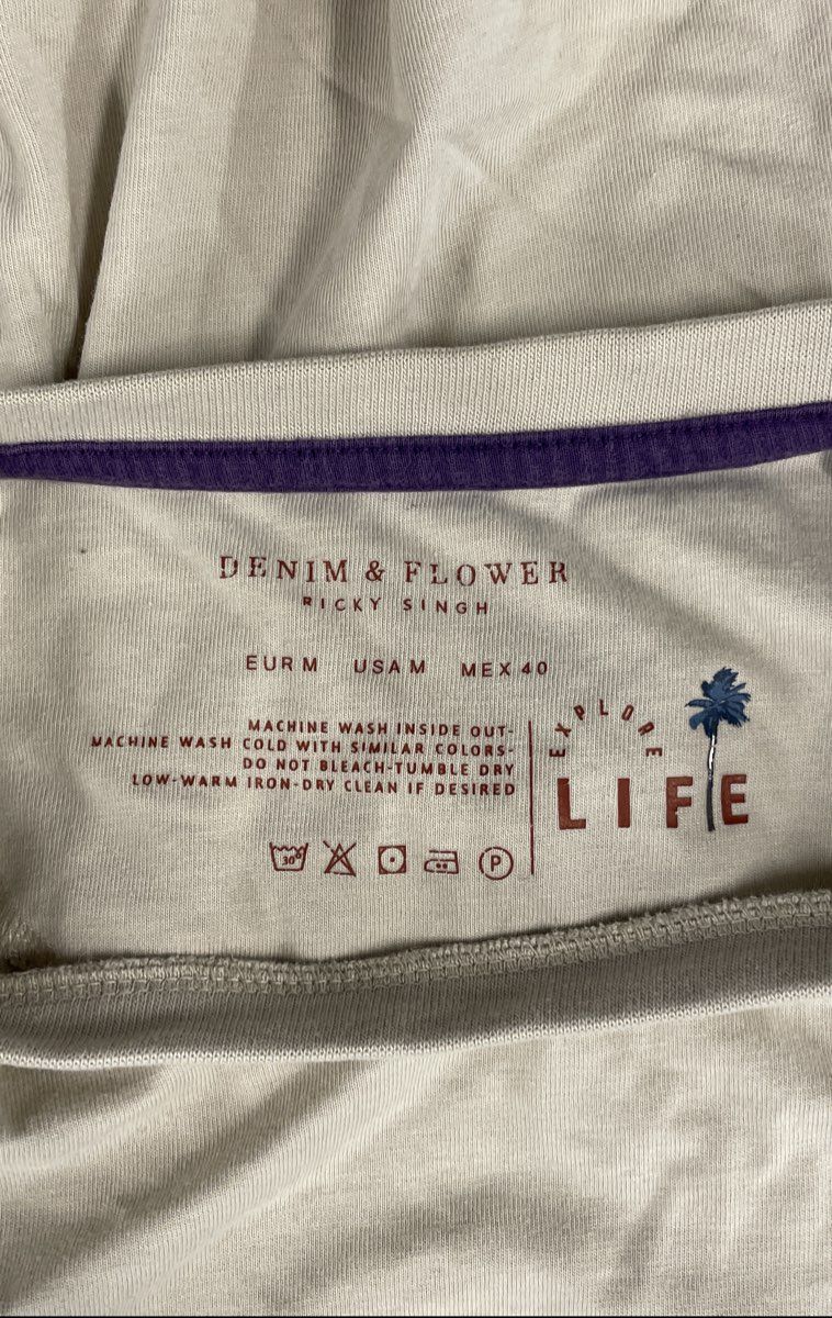 Denim & Flower Ricky Singh Men's Tan District Hub Graphic Print T-Shirt Sz M