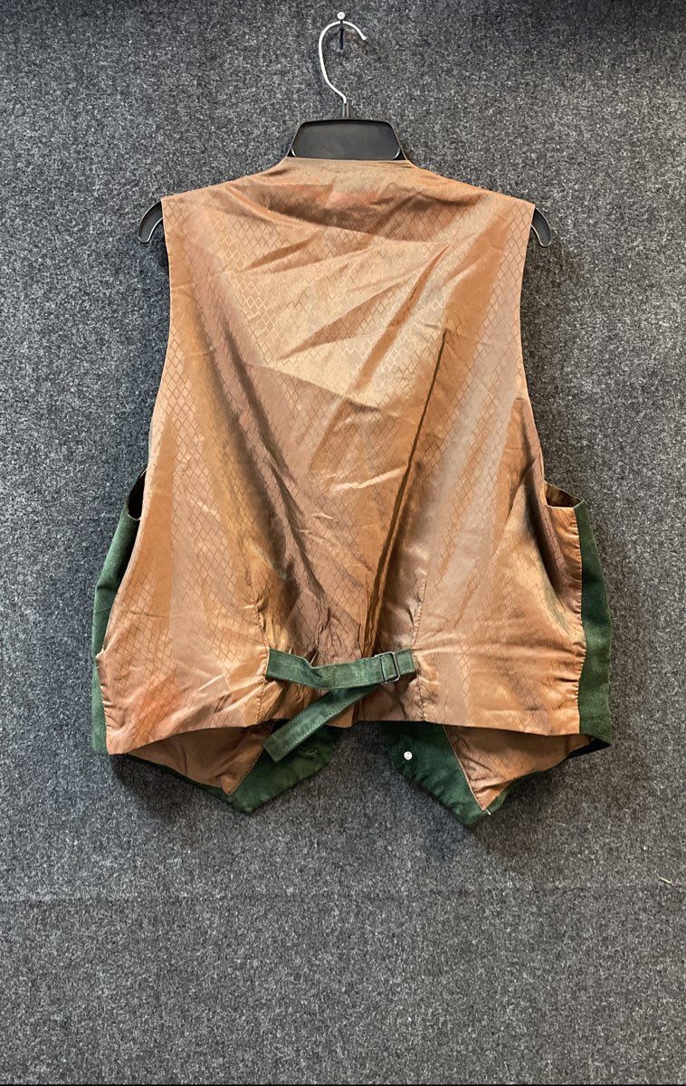 Kreuler & Zeidler Men's Green Suede Leather Whipstitch Western Vest Sz XL