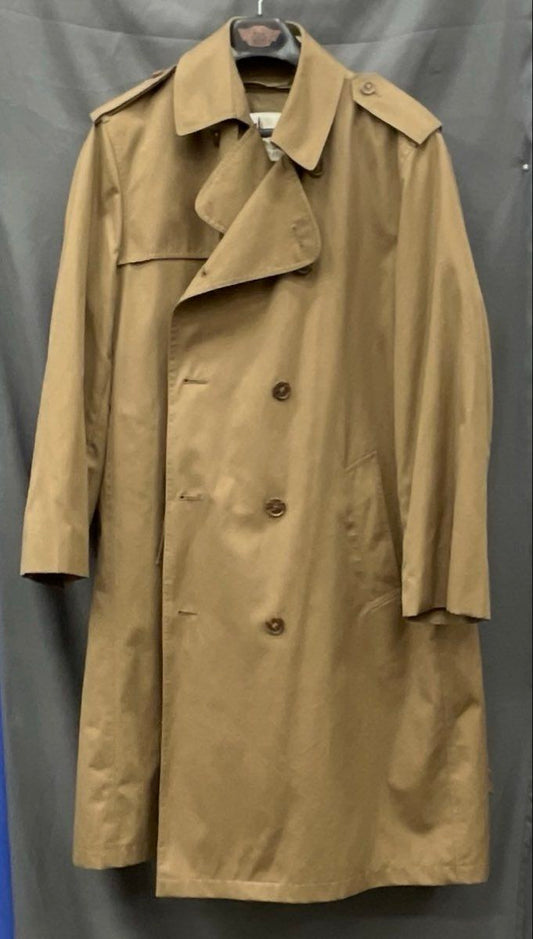 Vintage 80s Misty Harbor Men's Tan Belted All Weather Trench Coat 42R