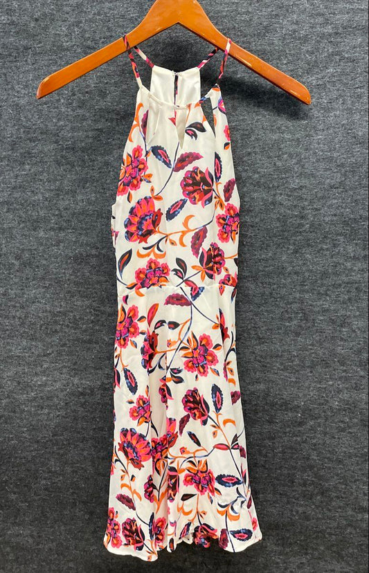 Express Women's White Floral Halter Neck Sleeveless Dress Size 2