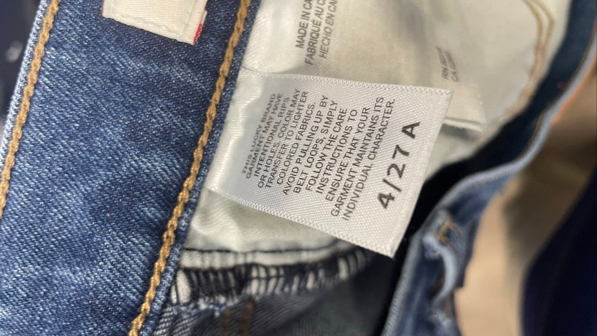 Lucky Brand Women's Blue Distressed Denim Straight Leg Jeans Sz 4/27 A