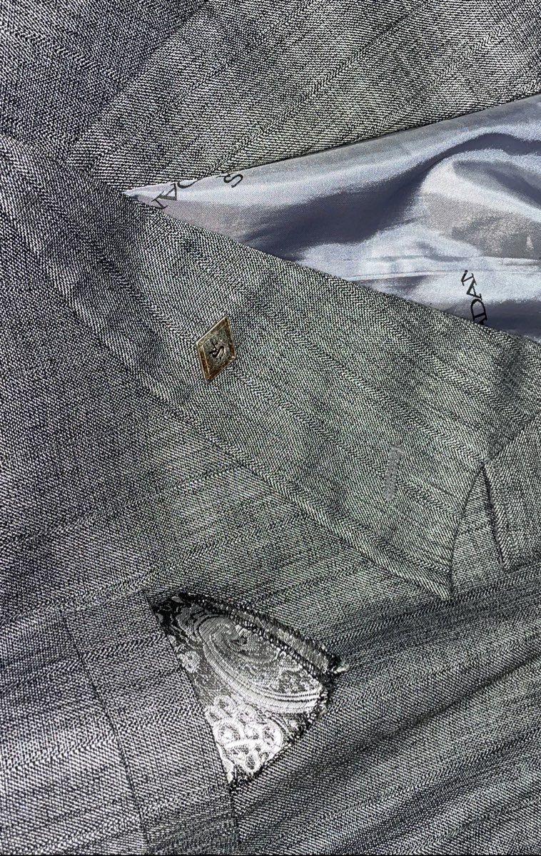 Stacy Adams Men's Sport Coat Blazer Gray Textured Long Single Breasted Sz L