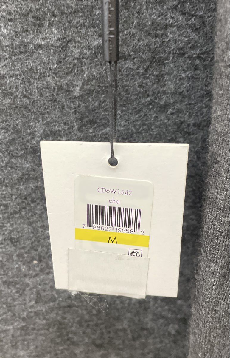 Calvin Klein Women's Grey Buckle Faux-Wrap Sweater Dress Sz M NWT