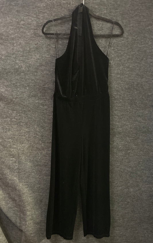 Banana Republic Women's Black Velvet Halter Wide Leg Jumpsuit Sz 6P