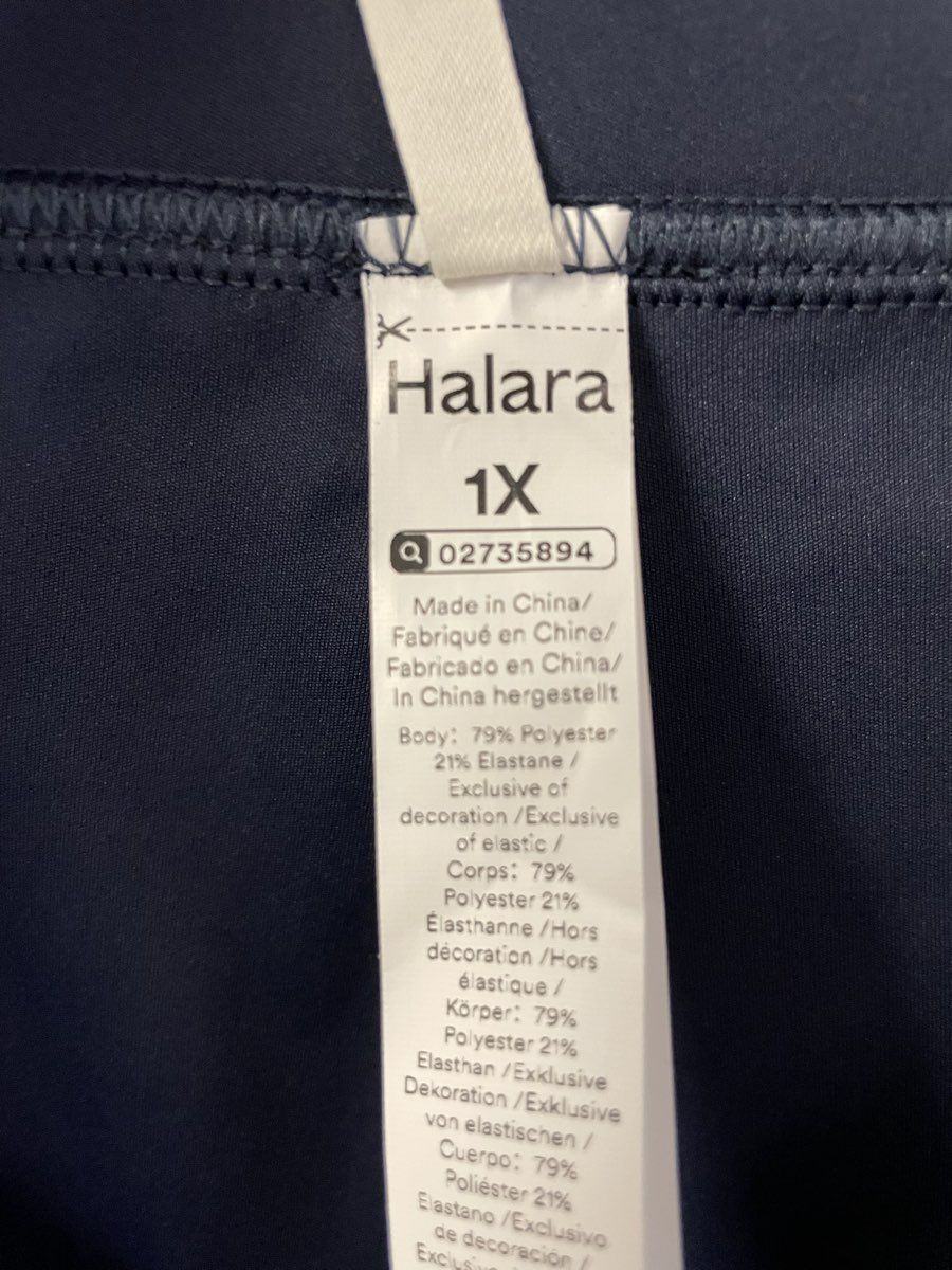 Halara Women's Navy Blue High Waist Button Front Wide Leg Athletic Pants NWT 1X